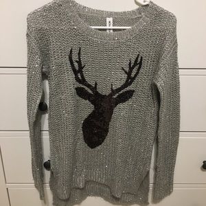 Aeropostale Sparkly Deer Sweater